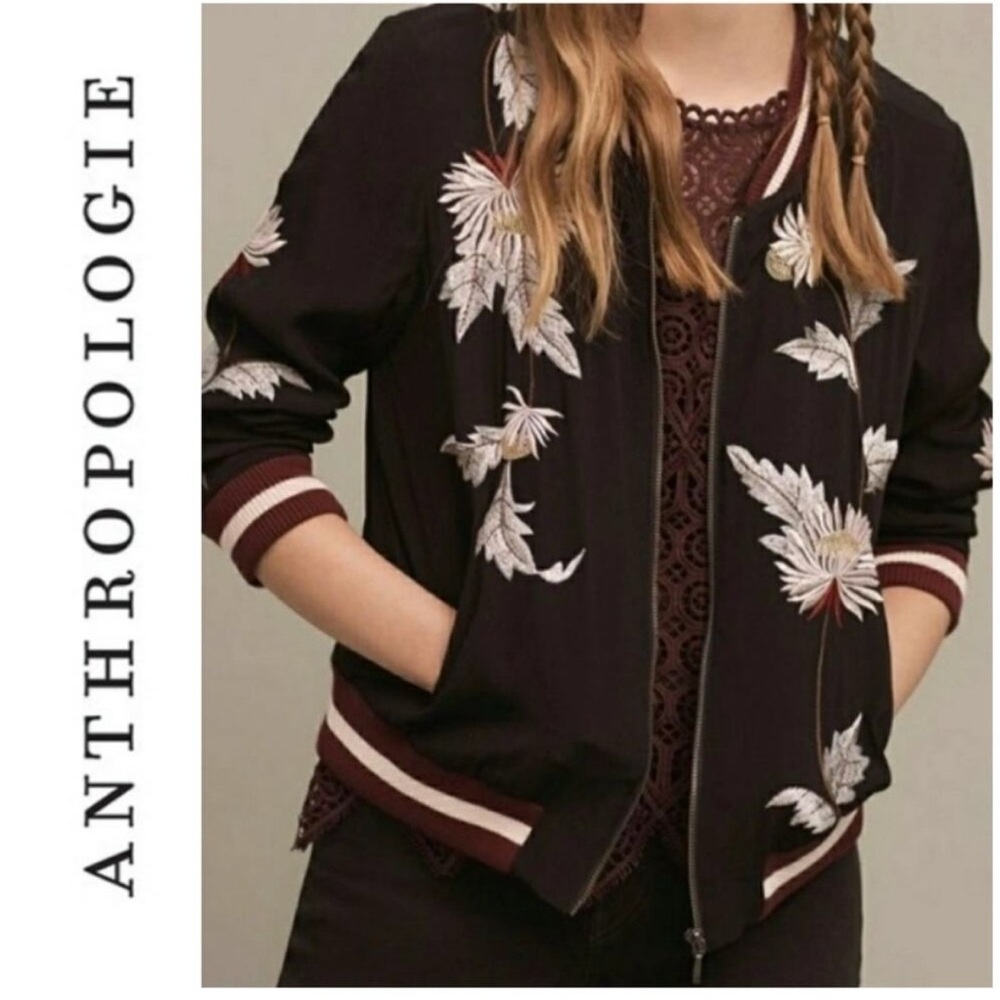 Elevenses Black Floral Bomber Jacket